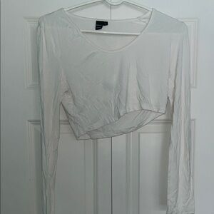 SHEIN Cream Fitted Crop Blouse